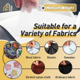 Stitch Witchery 50 Sheets, 8" x 12" Fusible Webbing for Fabric Applique, Medium Weight Fusible Interfacing, Stitch Witchery Fusible Bonding Web for Fabric for DIY Crafts