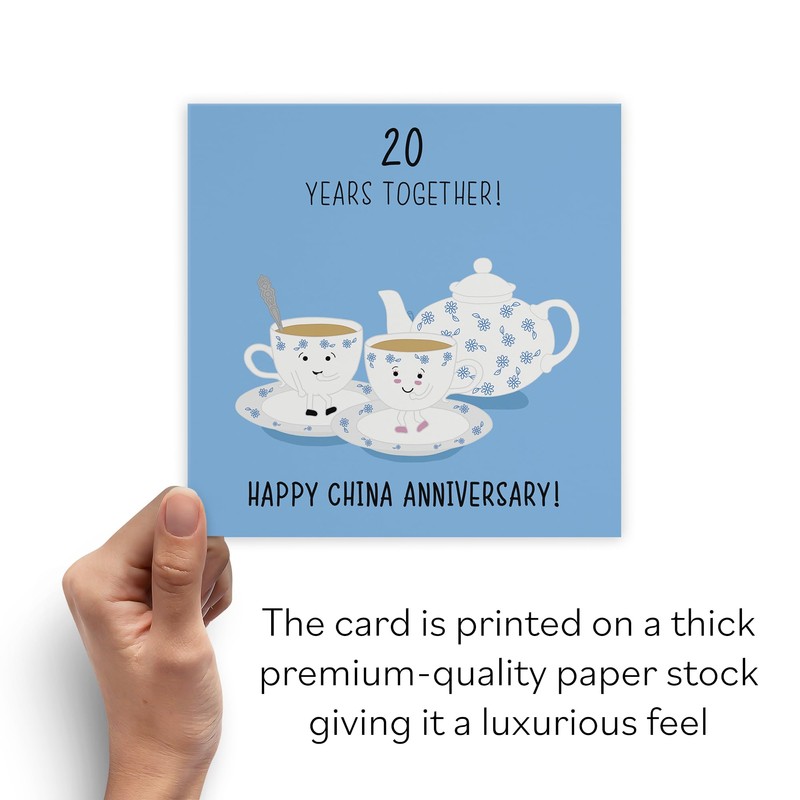 Hunts England - 20th Wedding Anniversary Card - China Anniversary