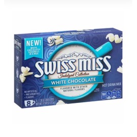 Swiss Miss ⚫️ New Swiss Miss WHITE CHOCOLATE Hot Cocoa Vanilla Non Fat Drink Mix (8pk)