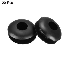 sourcing map Pack of 20 Rubber Grommets Wire Sealing Ring 4 mm Diameter Black for Hole Connector Cable