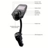 Wireless 5.0 Car Bluetooth FM Transmitter, 1.44" Display Flexible Gooseneck,