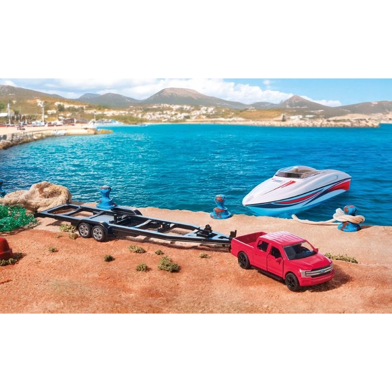Siku 2568 Ford F150 with Motor Boat, 1:55, Metal/Plastic, Red/White