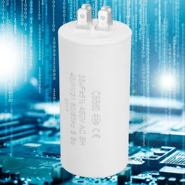 Motor Run Capacitor, 4 Pin ESR 0.2 Motor Machine Start Capacitor, 450V 35uf Washing Machines Air Conditioners for Refrigerators AC Motors