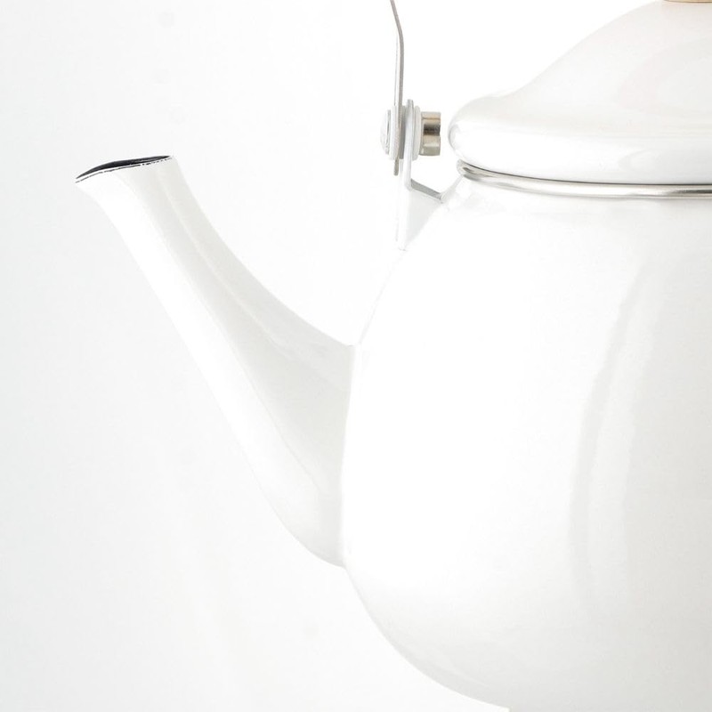 Bestco Enamel Kettle, 1.8L, IH and Gas Stove Compatible, White,