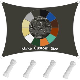 Rectangular Awning (20 Colours and 99 Sizes), Awning, Waterproof Sun Protection, PES Polyester, 98% UV Protection Canopy, Tarpaulin for Garden, Outdoor, 1 x 2 m, Dark Grey