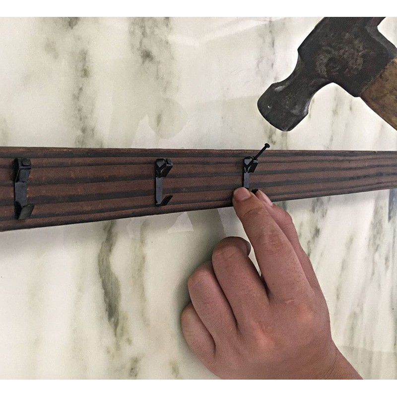 IDEALSV 100 Pack Picture Hanging Hooks with Nails Kits Black