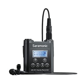 Saramonic SR-R1 Ultra-Compact Belt Pack Stereo Recorder with 3.5mm Microphone or Line-Level Input, Headphone Out, and Includes DK3A Premium Lavalier and Padded Pouch, Black