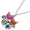 BONSNY Valentine's Day Enamel Rhinestone Couples Cat Necklaces Pendant Original