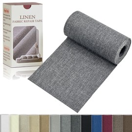 Gheeidau Linen Repair Tape 4x70 Inch Self-Adhesive Couch Patch Repair Fabric Patch for Furniture,Sofas,Cushion,Chairs,Bags,Linen Goods(Grey)