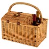 Picnic at Ascot Vineyard Willow Picnic Basket, Natural/Trellis Green