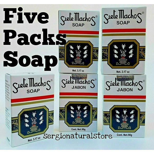 5 Packs!!! SIETE MACHOS URANIA SOAP 3.17 oz each URANIA MADE IN MEXICO