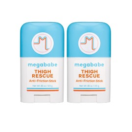 Megababe Thigh Rescue Anti-Chafe Stick Travel Size | Prevents Skin Chafe & Irritation | Thighs, arms, Bra-Lines & More | 0.81 oz - 2 Pack