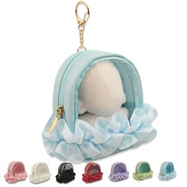 YOKUMA Plush Storage, Plush Pouch, Sewn Pouch, Pushing Bag, Push Up Product, Mini, Doll Storage, Pain Bag, Small, Clear Pouch, Transparent Pouch, Clear Bag, Carrying, blue