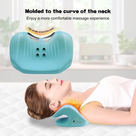 Nekmassageapparaat met Warmte, Massagekussen Electric, Nekmassage Ontspannende met 8 niveaus 4 Modes Nek Relaxer Kussen