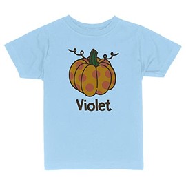 Pumpkin Violet Toddler Kids T-Shirt 4T Light Blue