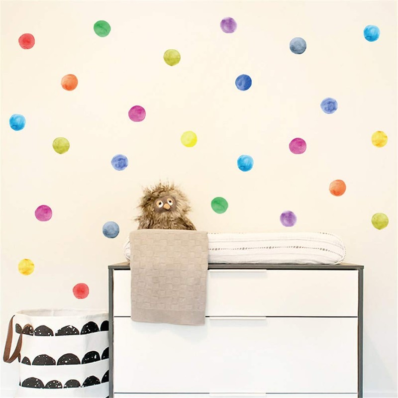 Wajade 60 PCS Colorful Dots Wall Stickers Round Circle Wall
