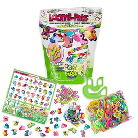 Rainbow Loom Bandai Loomi-Pals Collectibles - Dino Jewellery Maker Crafts | Loom Bands Packets | Loom Bands Bracelet Maker Kit for Boys and Girls | Make Accessories with Loom Band Charms