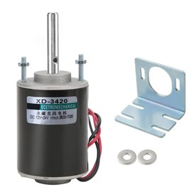 High Torque DC Motor 12v / 24v 3500/7000RPM Permanent Magnet M otor Mini DC Motor DIY Generator Motor 30W CW/CCW (Conventional Shaft)(with Bracket)