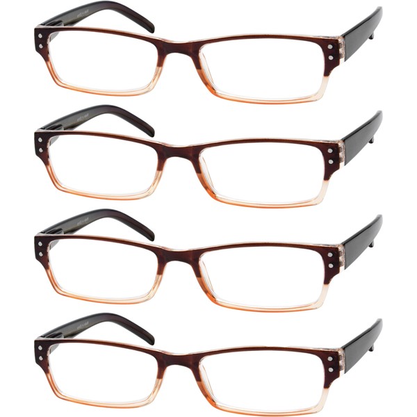 Eyekepper 4 Pack Classic Reading Glasses for Women and Men