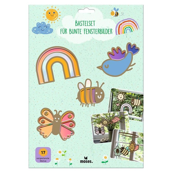 moses. Colourful Paper Window Stickers - Craft Set for 17