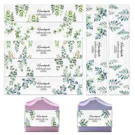 PH PandaHall 90pcs Watercolor Leaves Soap Wrappers, 9 Styles Plant Branch Soap Labels Soap Packaging Paper Crafts Wrapper Soap Sleeves for Homemade Soap Lotion Bars Bath Gift Wrapping, 8.3x1.97inch