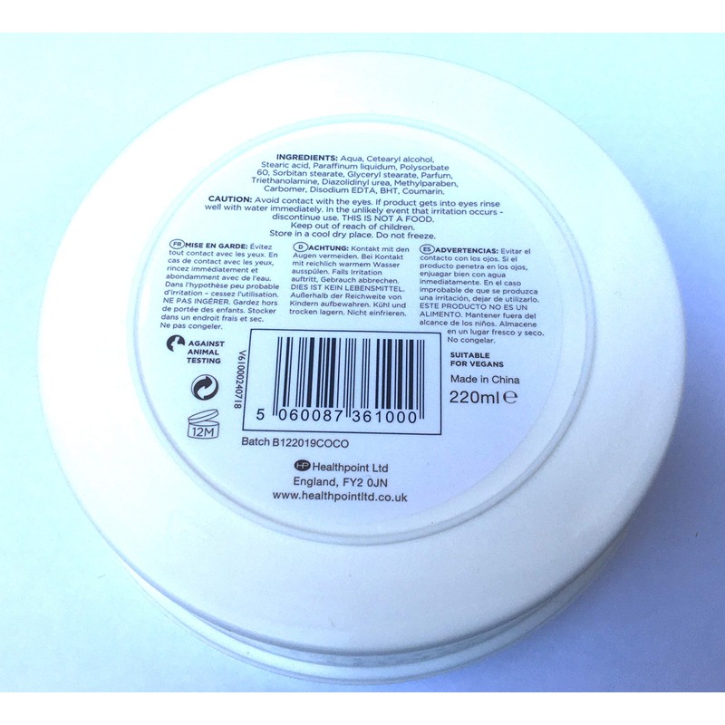 Derma V10 Derma V10 Body Butter Moisturising Cream Vegan Friendly