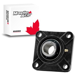 MAPLE ACE UCF213-40 Square Flange Bearing 2-1/2" Bore, 4-Bolt Self-Aligning, Solid Base, Heavy Duty