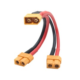Maixbomr Short XT60 Parallel Battery Connector Cable,14AWG 1 Male to 2 Female Y Splitter Adapter Cable,10cm/3.93inch for RC Multicopter Quadcopter
