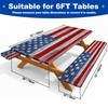 FIVZHH American Flag Picnic Table Cover with Bench Covers 6FT,