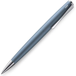 Lamy Studio Ballpoint Pen 266 – Timeless Ballpoint Pen in Glacier Colour Stainless Steel and Propeller Shaped Clip – Stitch Width M