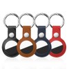 4 Pack PU Leather AirTag Holders with Metal Snap Keyring