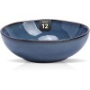 Organic 8in Serving Bowl Stoneware Ceramic Durable Blue Pasta Bowl