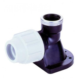 PLASSON 7750 20mm x 1/2" Plastic Wallplate Elbow