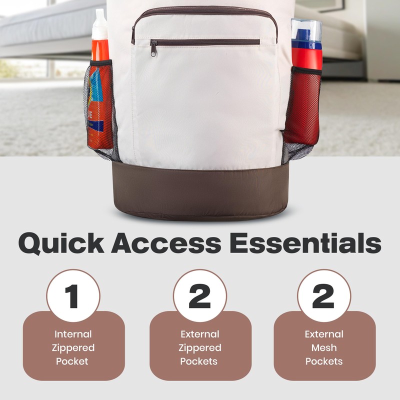 Backpack Laundry Bag - XL Heavy Duty Hamper Holds 3-4