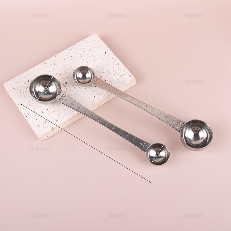 AUEAR, 2 Pack Endurance Stainless Steel Coffee Measuring Scoops Spoons