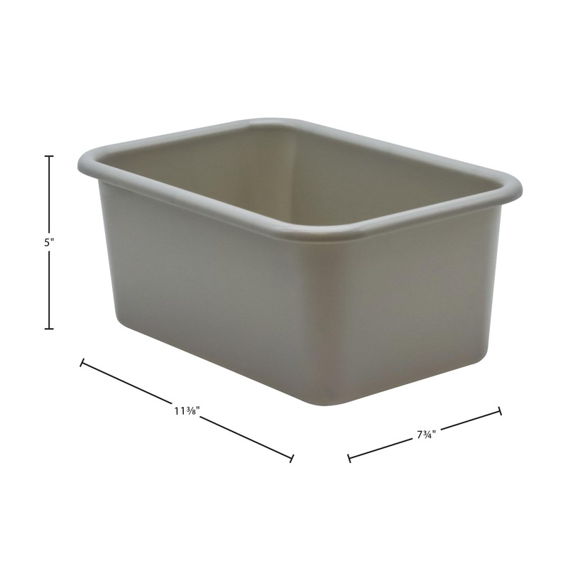 Teacher Created Resources Gray Small Plastic Storage Bin 6-Pack (TCR2088581)