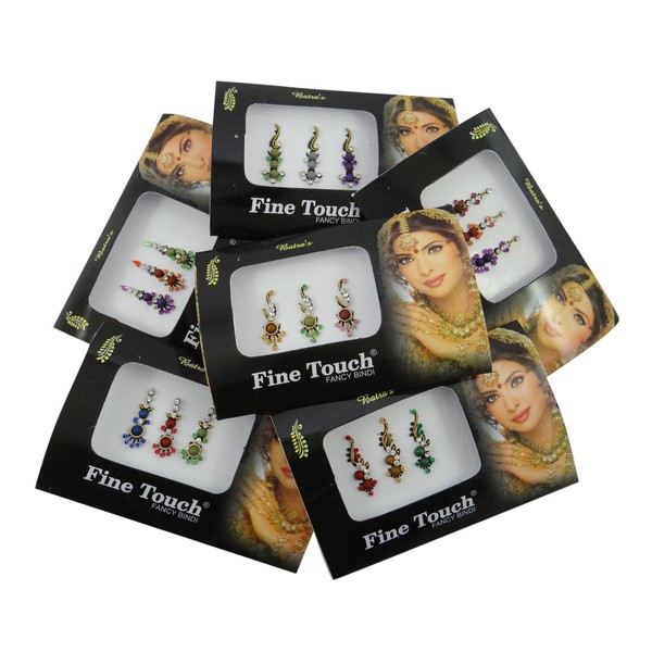 Banithani 6 Pcs Assorted Different Multicolour Bindi Full Packets New