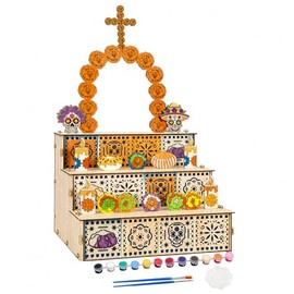 JeeLeeko Kit DIY de Mini ofrenda de Día de Muertos de Madera