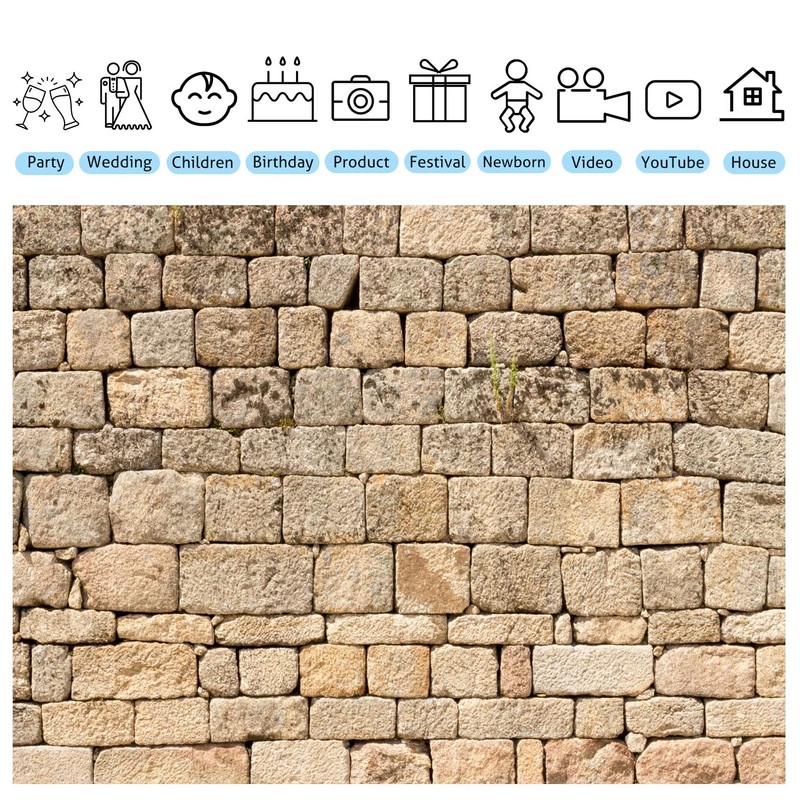 Fmarui Rustic Stone Wall Backdrop Brick Wall Photography Background 10x8ft