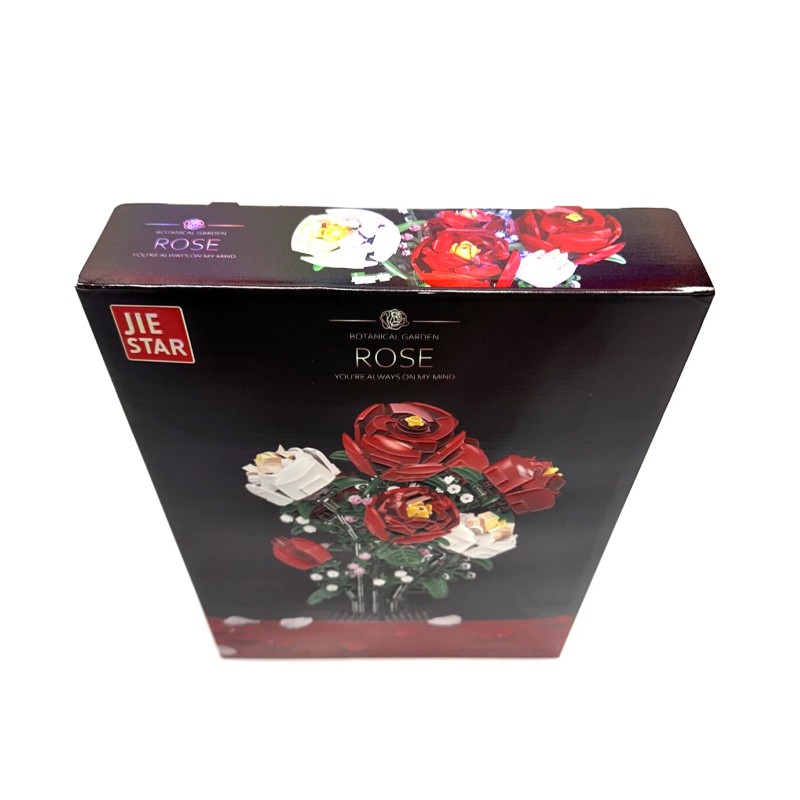 JIESTAR Bigearn Botanical Garden Rose Flower Bouquet W/ Vase Building