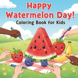 Happy Watermelon Day!: Kids Coloring & Activity Book: Watermelon-Themed Pages & Mazes for Fun!