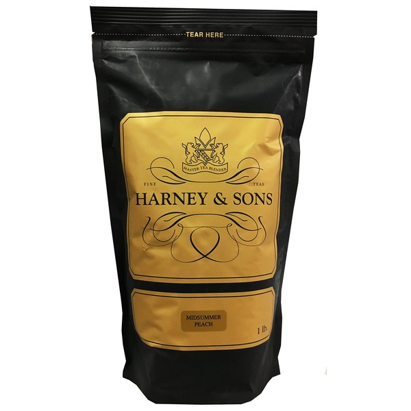 Harney & Sons Fine Teas Decaf Midsummer's Peach Black Tea Loose Tea 16 Ounce