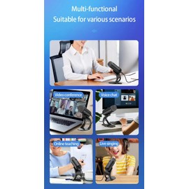 LIWEARE USB Microphone, Condenser Microphone, Microphone PC USB C for Gaming, Podcast, Recording, Streaming, Desktop, High Voice Quality Adapter for Phone, Compatible with Mac, Winows