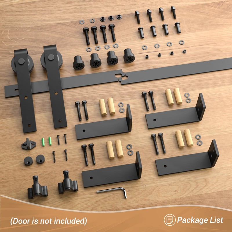 CCJH 7FT Ceiling Mount Bracket Sliding Barn Door Hardware Kit
