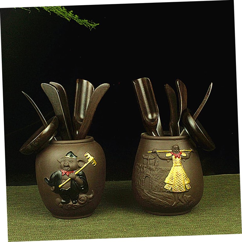 COLLBATH 6pc Ebony Wood Chinese Kung Fu Tea Set Tea