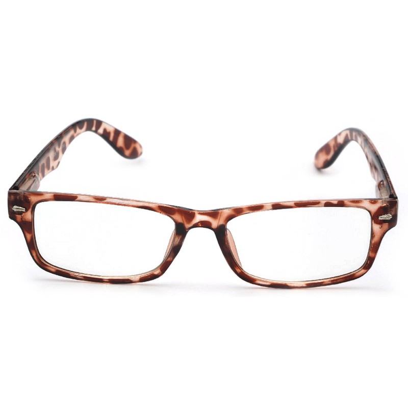 Retro Fashion Style Narrow Rectangular Frame Clear Lens Eyeglasses (/Leopard_Brown,