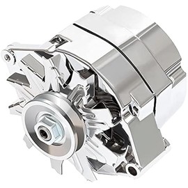 Automotive Alternator Compatible for 120Amp Chrome 1 Wire Self Exciting Street Rod GM 305 350 BBC SBC