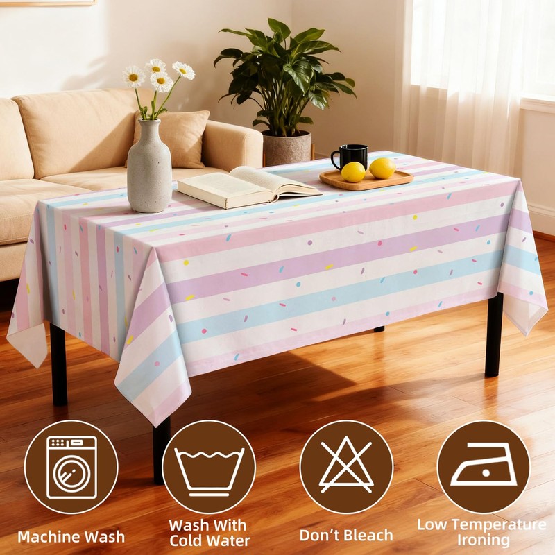 KENDHUAZAI Tablecloth Reusable Wipeable,84 x 60 Inch Sprinkle