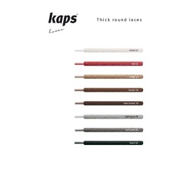 Kaps Round Thick Laces, 5-6mm diameter, durable 100% cotton shoe laces for casual footwear, made in Europe, 1 pair, many colours and lengths (100 cm - 39 inch - 5 to 7 eyelet pairs / 91 - black)