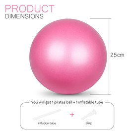 flintronic 2Pcs Mini Pilates Ball, 25cm / 9.4 Inch, Small Anti Burst Exercise Ball for Yoga, Pilates, Balance, Physical Therapy, Stretching and Core Fitness - Includes Stability Ball Workout Guide